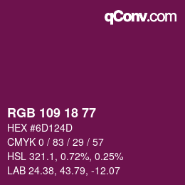 颜色代码: RGB 109 18 77 | qconv.com