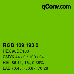 Color code: RGB 109 193 0 | qconv.com