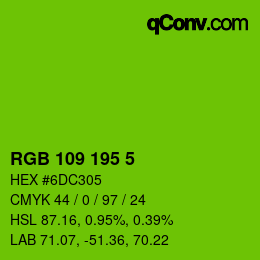 カラーコード: RGB 109 195 5 | qconv.com