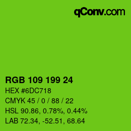 Color code: RGB 109 199 24 | qconv.com