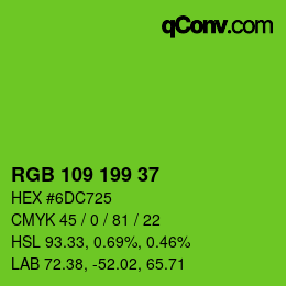 カラーコード: RGB 109 199 37 | qconv.com