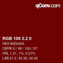 Color code: RGB 109 2.2 0 | qconv.com