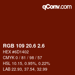 カラーコード: RGB 109 20.6 2.6 | qconv.com