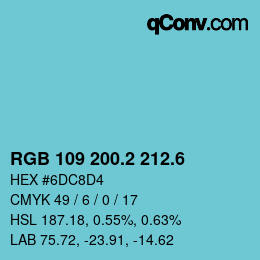 カラーコード: RGB 109 200.2 212.6 | qconv.com