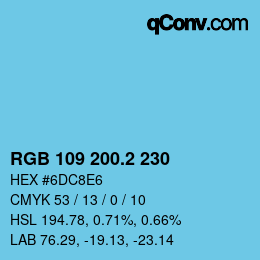 カラーコード: RGB 109 200.2 230 | qconv.com
