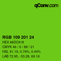 Color code: RGB 109 201 24 | qconv.com