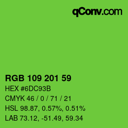 Código de color: RGB 109 201 59 | qconv.com