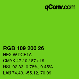 Color code: RGB 109 206 26 | qconv.com
