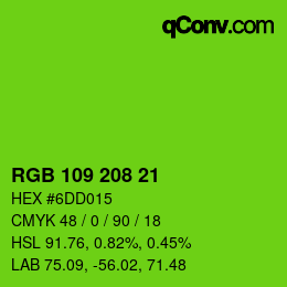 Color code: RGB 109 208 21 | qconv.com