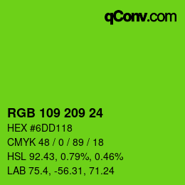 Color code: RGB 109 209 24 | qconv.com