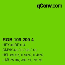Color code: RGB 109 209 4 | qconv.com