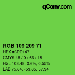 Color code: RGB 109 209 71 | qconv.com