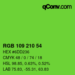 Color code: RGB 109 210 54 | qconv.com