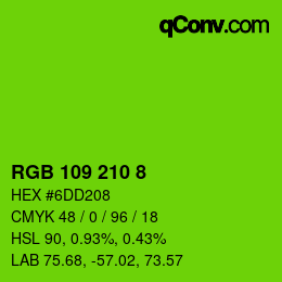 カラーコード: RGB 109 210 8 | qconv.com