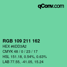 Color code: RGB 109 211 162 | qconv.com