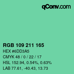 Color code: RGB 109 211 165 | qconv.com