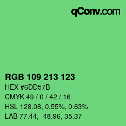 颜色代码: RGB 109 213 123 | qconv.com