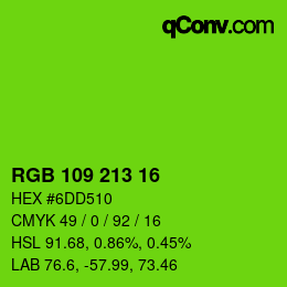 Color code: RGB 109 213 16 | qconv.com