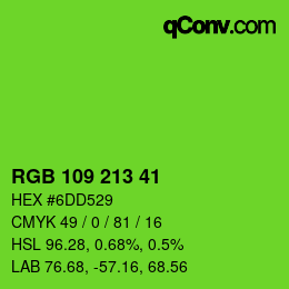 Color code: RGB 109 213 41 | qconv.com