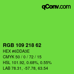 Code couleur: RGB 109 218 62 | qconv.com