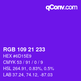 Color code: RGB 109 21 233 | qconv.com