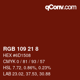 カラーコード: RGB 109 21 8 | qconv.com