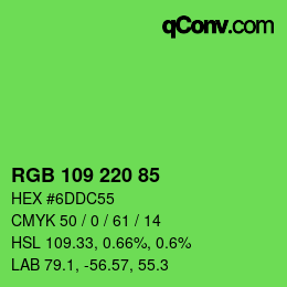 Code couleur: RGB 109 220 85 | qconv.com