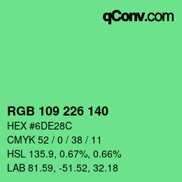 Color code: RGB 109 226 140 | qconv.com