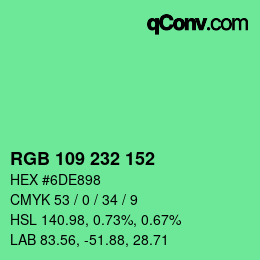 Color code: RGB 109 232 152 | qconv.com