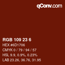 Color code: RGB 109 23 6 | qconv.com