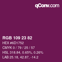カラーコード: RGB 109 23 82 | qconv.com