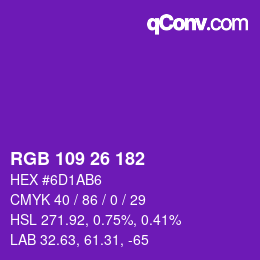 Color code: RGB 109 26 182 | qconv.com