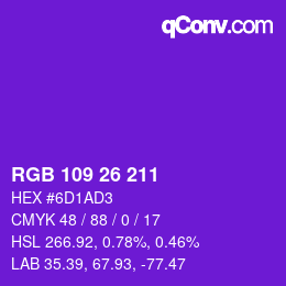 Color code: RGB 109 26 211 | qconv.com