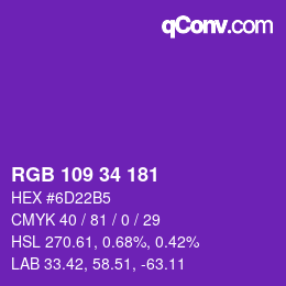 Color code: RGB 109 34 181 | qconv.com