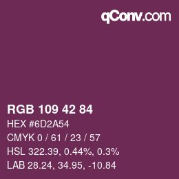 カラーコード: RGB 109 42 84 | qconv.com