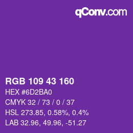 Color code: RGB 109 43 160 | qconv.com