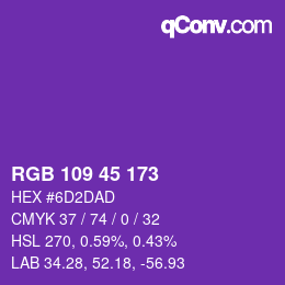 Color code: RGB 109 45 173 | qconv.com