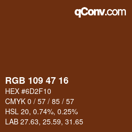 Color code: RGB 109 47 16 | qconv.com