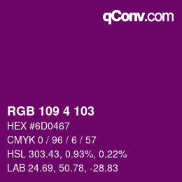 Color code: RGB 109 4 103 | qconv.com