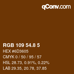 Color code: RGB 109 54.8 5 | qconv.com