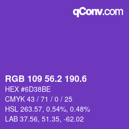 カラーコード: RGB 109 56.2 190.6 | qconv.com