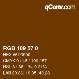 Farbcode: RGB 109 57 0 | qconv.com