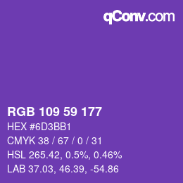 カラーコード: RGB 109 59 177 | qconv.com