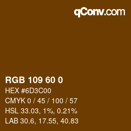 カラーコード: RGB 109 60 0 | qconv.com