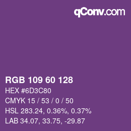 カラーコード: RGB 109 60 128 | qconv.com