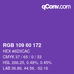 Color code: RGB 109 60 172 | qconv.com