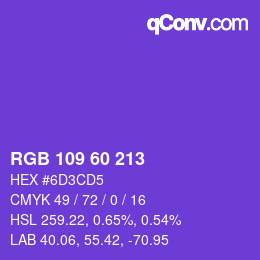 カラーコード: RGB 109 60 213 | qconv.com