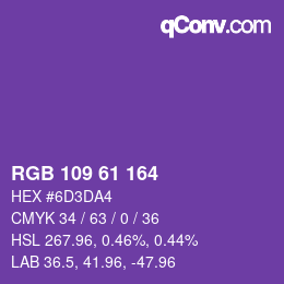 カラーコード: RGB 109 61 164 | qconv.com
