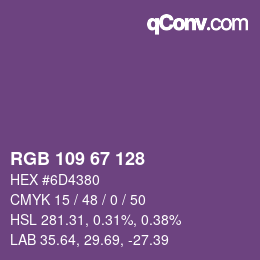 カラーコード: RGB 109 67 128 | qconv.com