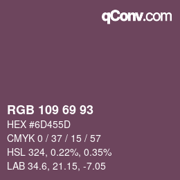 カラーコード: RGB 109 69 93 | qconv.com